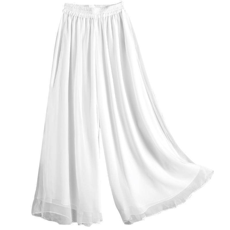 Classical dance pants chiffon Chinese style practice white gauze skirt summer Hanfu national dance performance clothes elegant