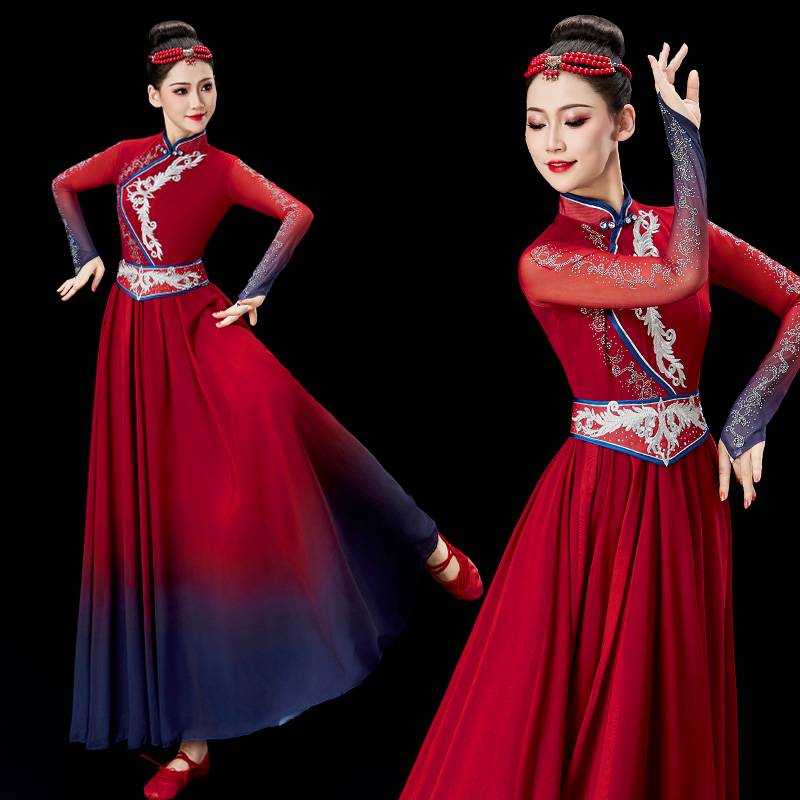 Mongol dance costumes dress for women ethnic minority costumes, adult masturbations, long skirts