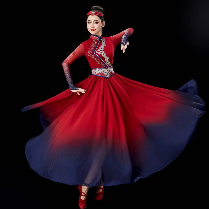 Mongol dance costumes dress for women ethnic minority costumes, adult masturbations, long skirts