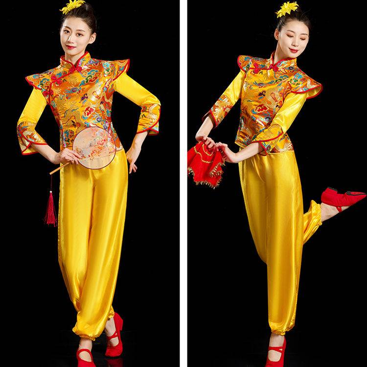 New female dance clothing square ethnic adult drum clothing performance clothing, festive Yangge