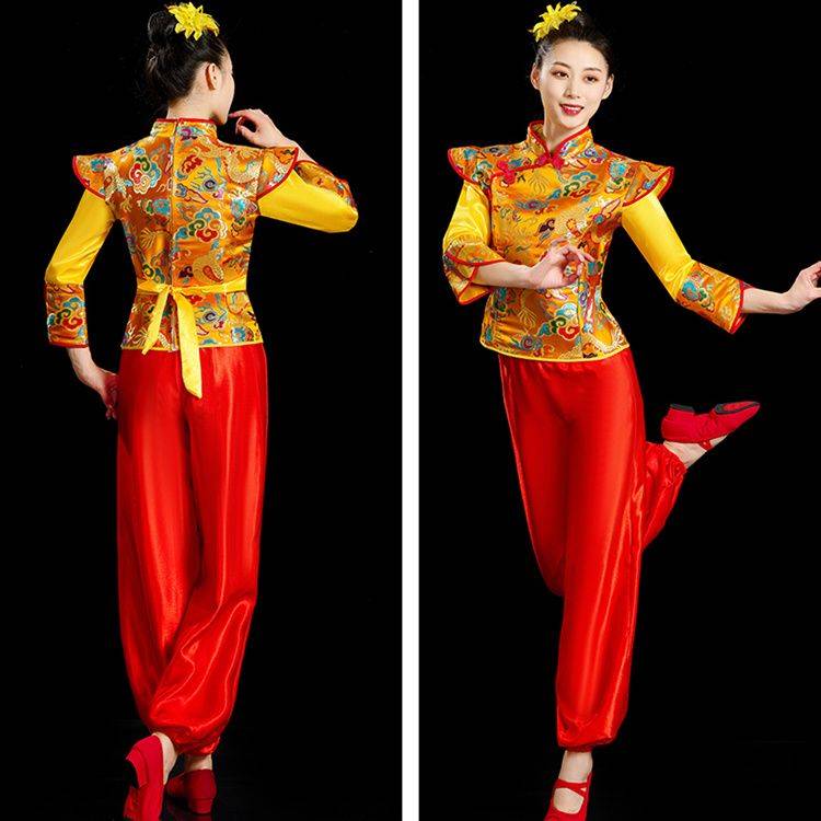 New female dance clothing square ethnic adult drum clothing performance clothing, festive Yangge