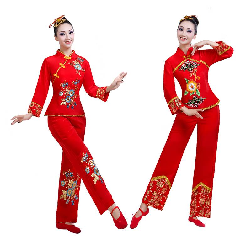 2023 new Yangge clothing fan dance dance clothing national style waist drum performances actress performance square dance service