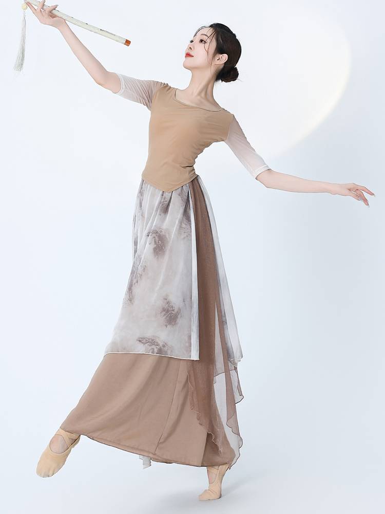 Summer Classical Dance Performance Servant Female Permanent Ink Ink Modern National Dance Practice Dressing Chinese Dance Dance Clothing