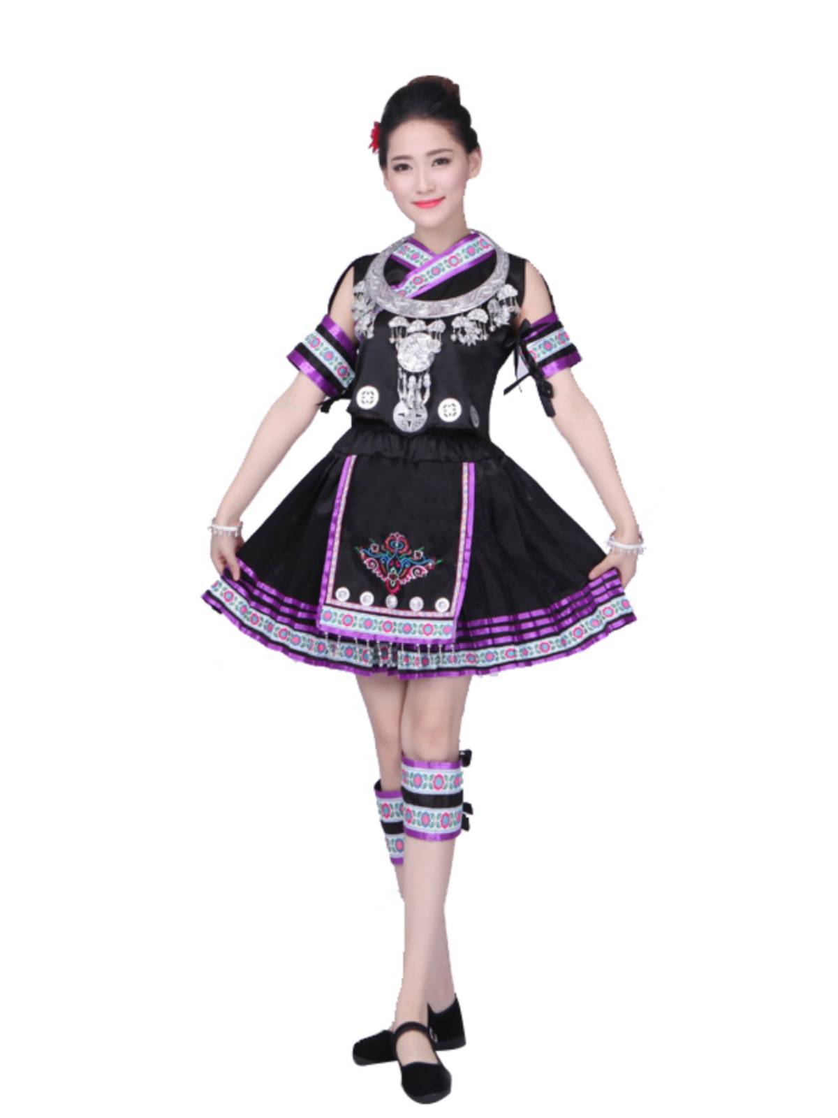 Miao clothing Yao people performed women in Yunnan Yi ethnic minorities, Zhuang Li Tu family dance clothing clothing