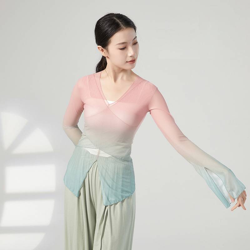 New Teacher Professional Chinese Dance Body Rhymes Female Classical Dance Gatey Dance Sataris National Dance Clothing Top