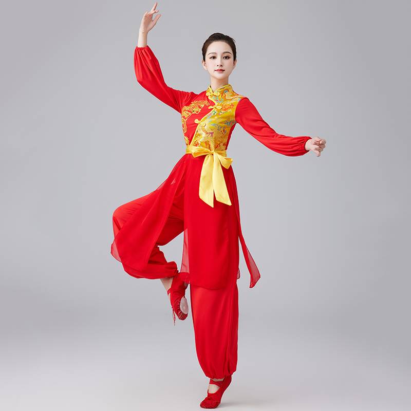 Drum service performance service female China style waist drum team red Happy Plaza dance dance clothing performance service national style
