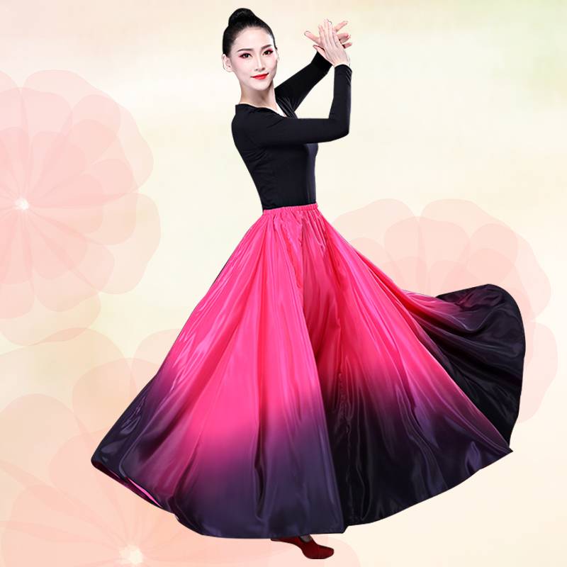 Xinjiang dance exercise skirt national style Tibetan Uyghur female adult performance clothing skirt big skirt