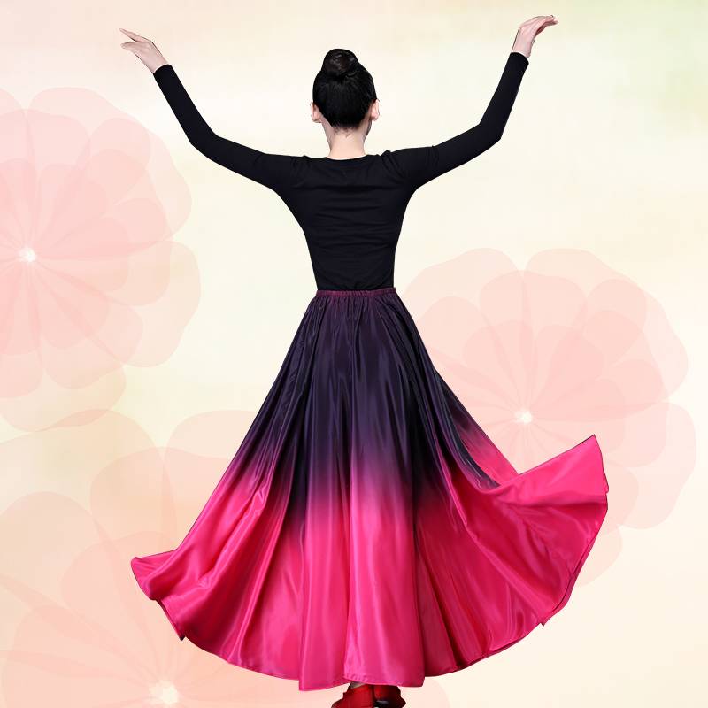Xinjiang dance exercise skirt national style Tibetan Uyghur female adult performance clothing skirt big skirt