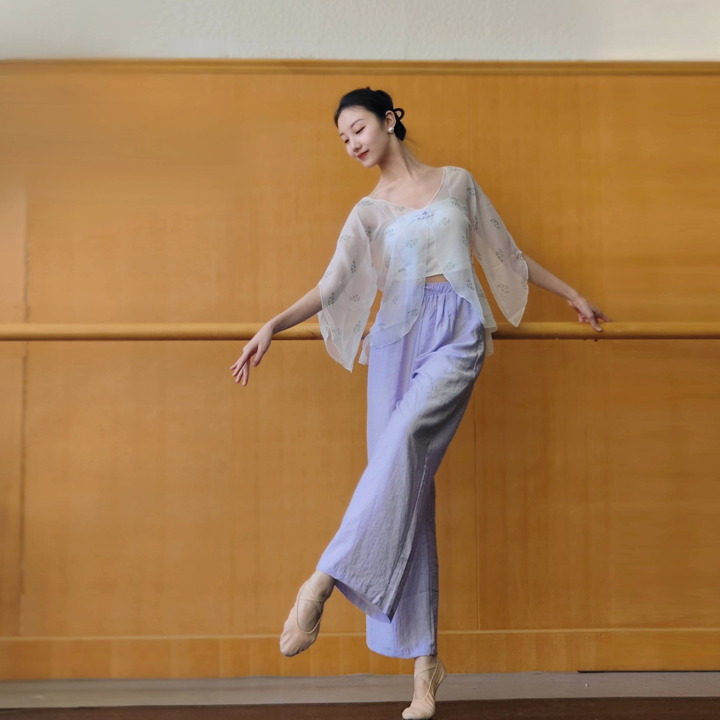Classical dance gauze Chinese dance clothing body rhyme dance top female new spring and summer dance practice uniform