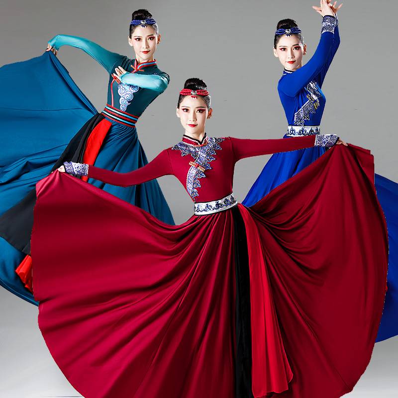 Mongol dance show dress, part-time dress for ethnic minorities, adult art examination, Mongolian dance costume