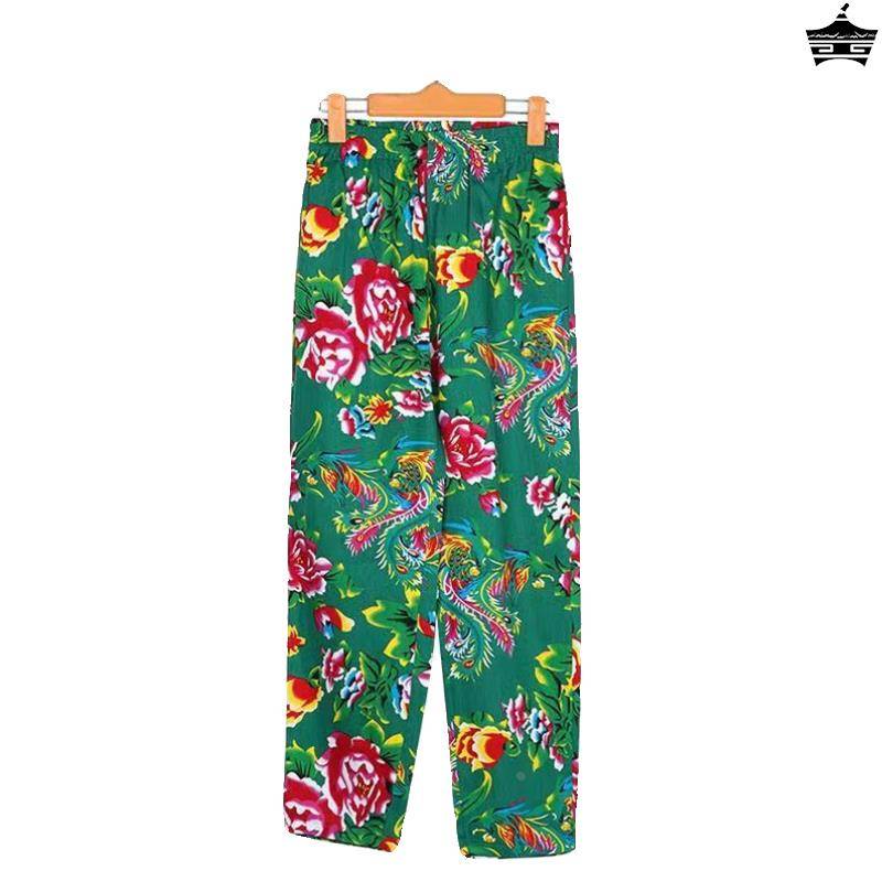 Male and women's northeast Dahua cloth trousers ethnic sisters pretend to be frying street Guo Chao pants stage performances for spring and summer models