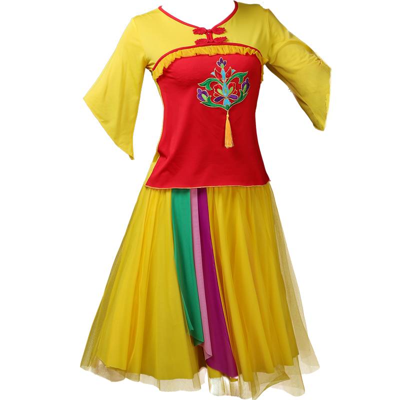 Yangge Clothing Performance Server 2024 New Middle -aged Fan Dance National Dance Plaza Dance Clothing Set