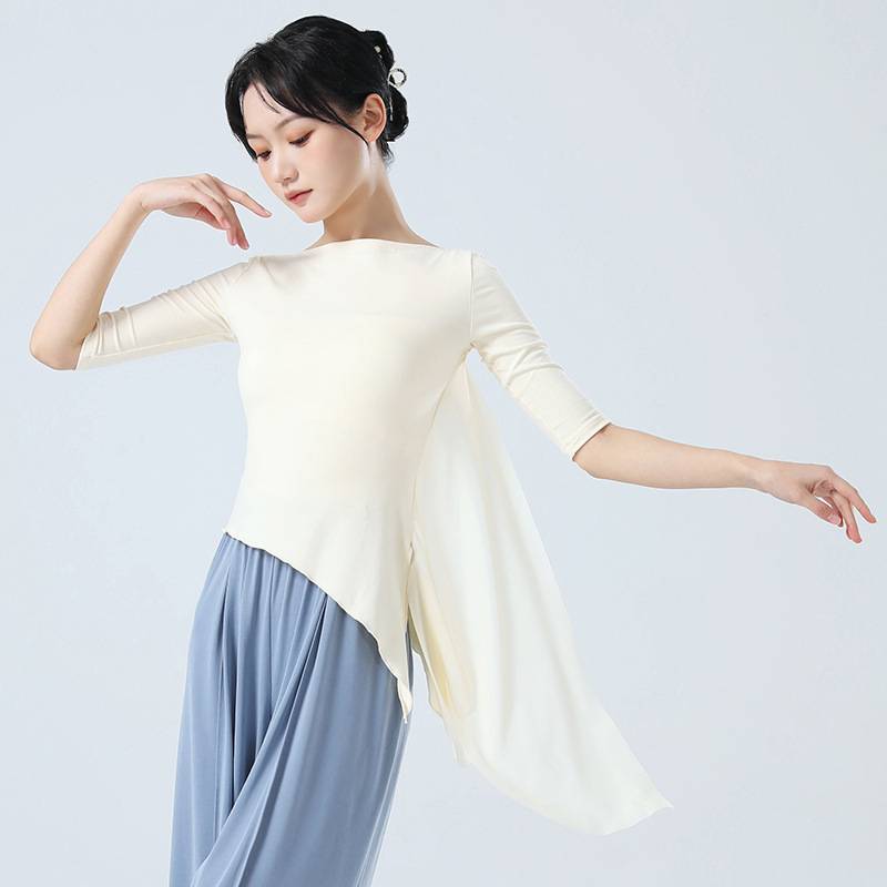 Modern dance exercise girl new dance clothing top Chinese dance classical dance adult floating veil finger clothing