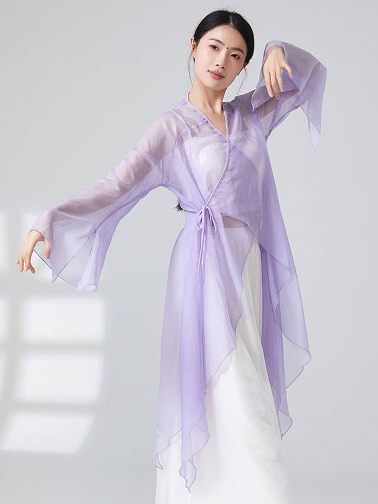 Summer past life, white snake national style national style national classical dance students performed the horn sleeve elegant art test yarn clothing girl