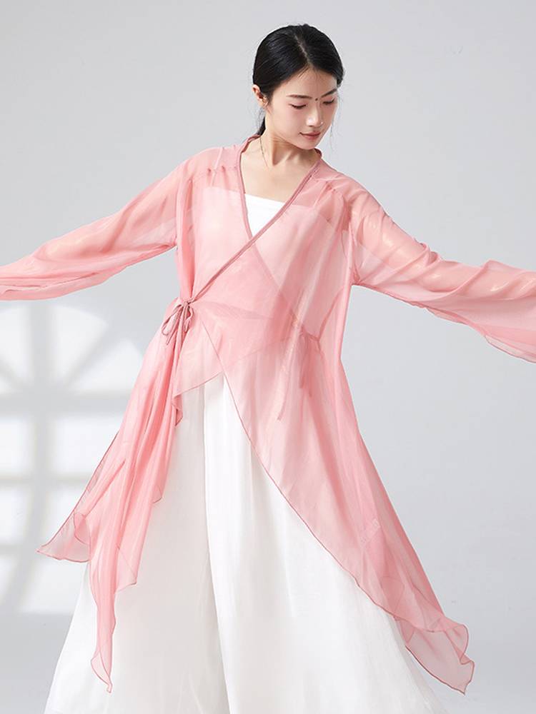 Summer past life, white snake national style national style national classical dance students performed the horn sleeve elegant art test yarn clothing girl