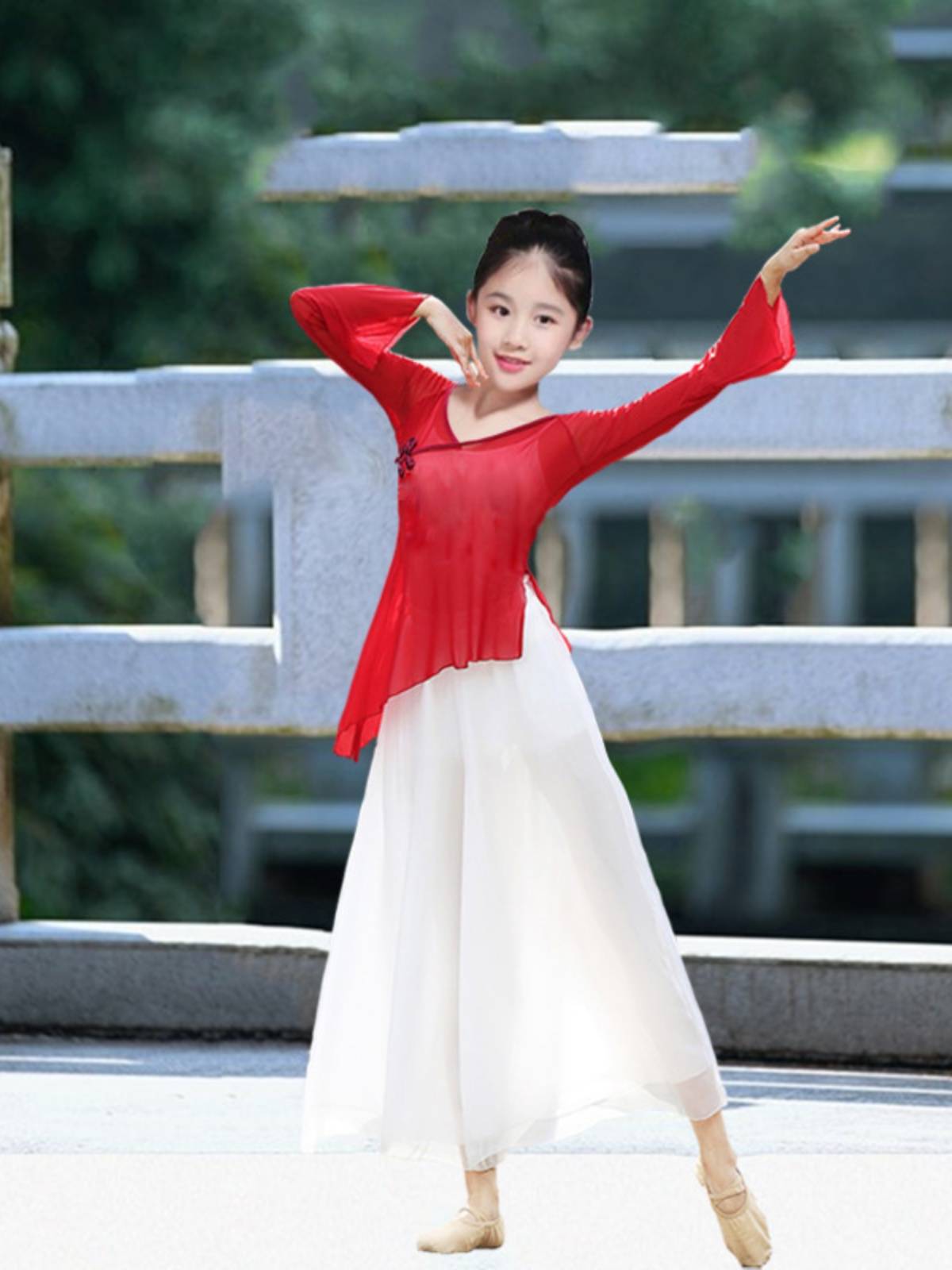 Classical dance exercise uniforms, elegant performances, suits Chinese dance ethnic dance test level body rhyme dance gauze clothes