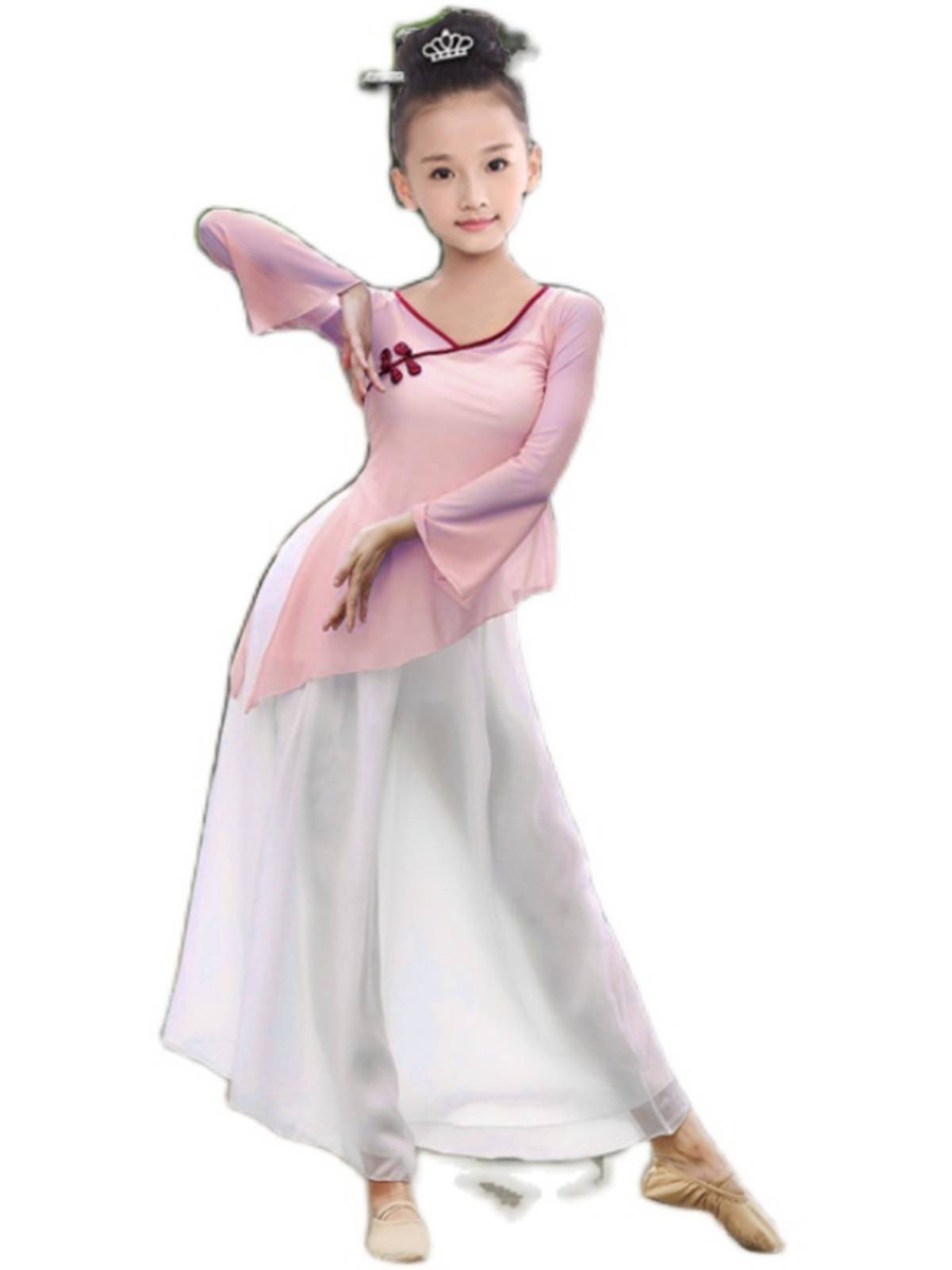 Classical dance exercise uniforms, elegant performances, suits Chinese dance ethnic dance test level body rhyme dance gauze clothes