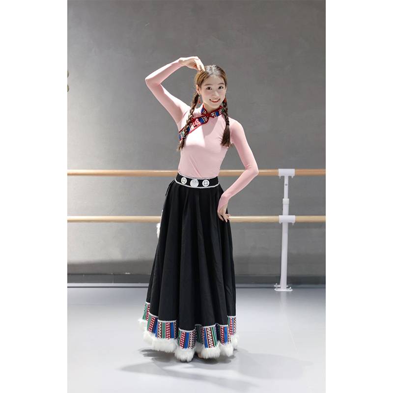 2024 New Tibetan Dance Performance Clothing Female Student Art Test Dress National Stage Performance Daping Skirt