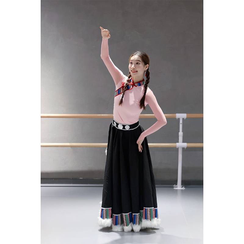 2024 New Tibetan Dance Performance Clothing Female Student Art Test Dress National Stage Performance Daping Skirt