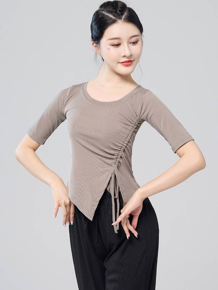 Modern dance exercise clothes top female 2024 new classical dance clothing Chinese national dance training drawing top