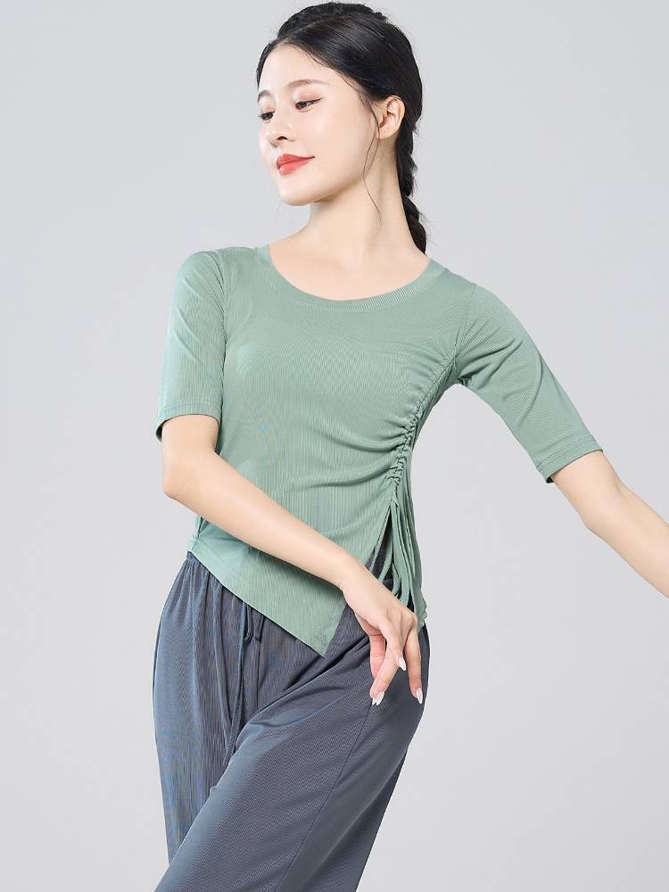 Modern dance exercise clothes top female 2024 new classical dance clothing Chinese national dance training drawing top