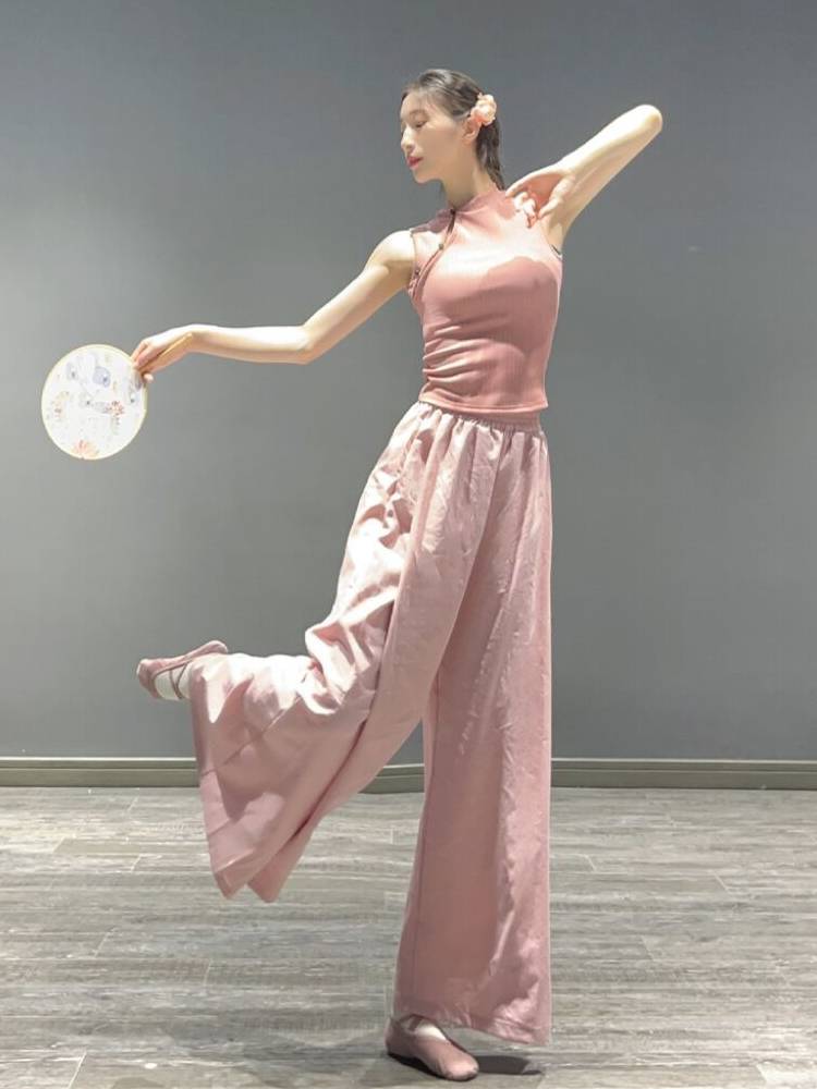 Classical dance wide -leg pants loose, thin, elegant practice pants, pants, modern dance pants, national dance Chinese dance pants