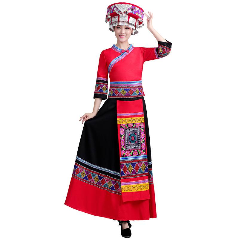 The national style women's clothing 56 ethnic minority dance clothing adult men and women Miao Liyu Tibetan performances performed clothing