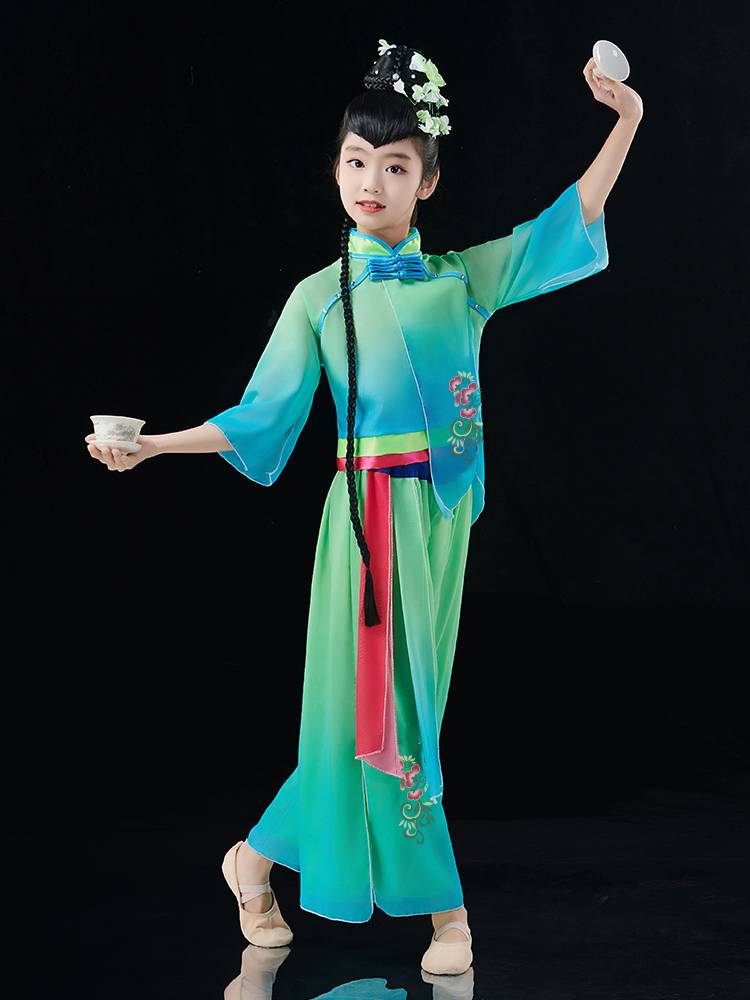 White Chan Tea Performance Services Children's Classical Detective Qingshui River Tea Fragrant Pruder Stool Fishing Dreams Yuyang Dance Clothing