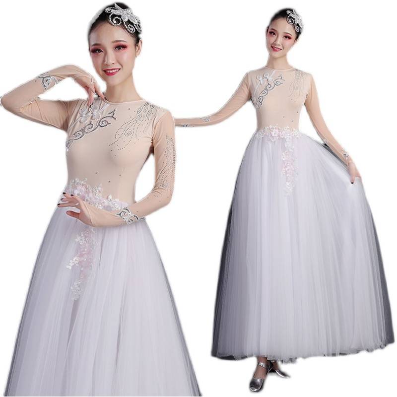 New classical folk ethnic dance lotus award Mongolian Mongolian Er Ghana River same performance suit elegant dance skirt