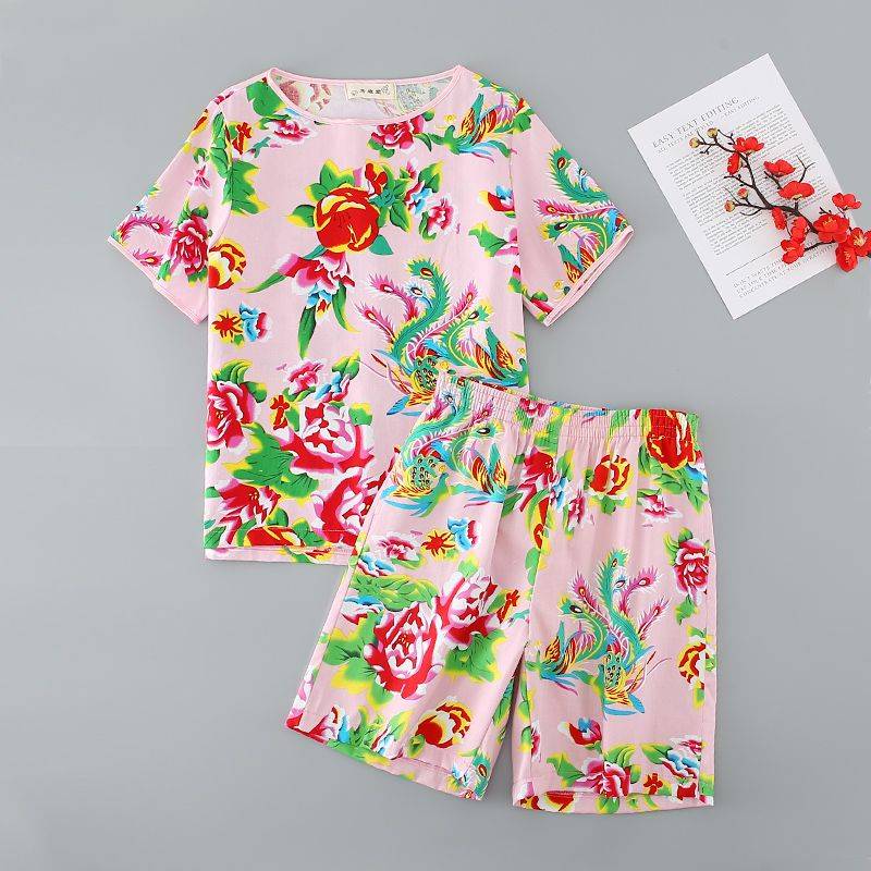 Northeast Dahua Clothing Set Pajamas National Services Funny Country Chaofeng Northeast Two Two Manfu Family Miss Grandlments Funny