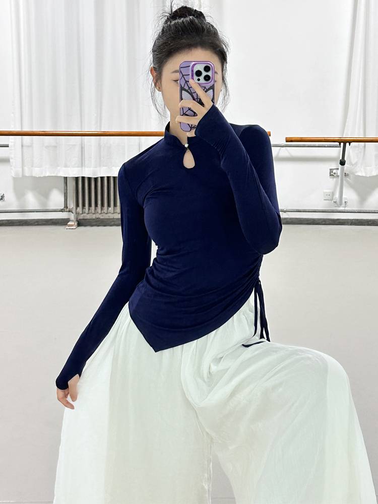 Dance clothes Season new body clothes standing long sleeve practice service women's national classical dancing clothes Modern dance top