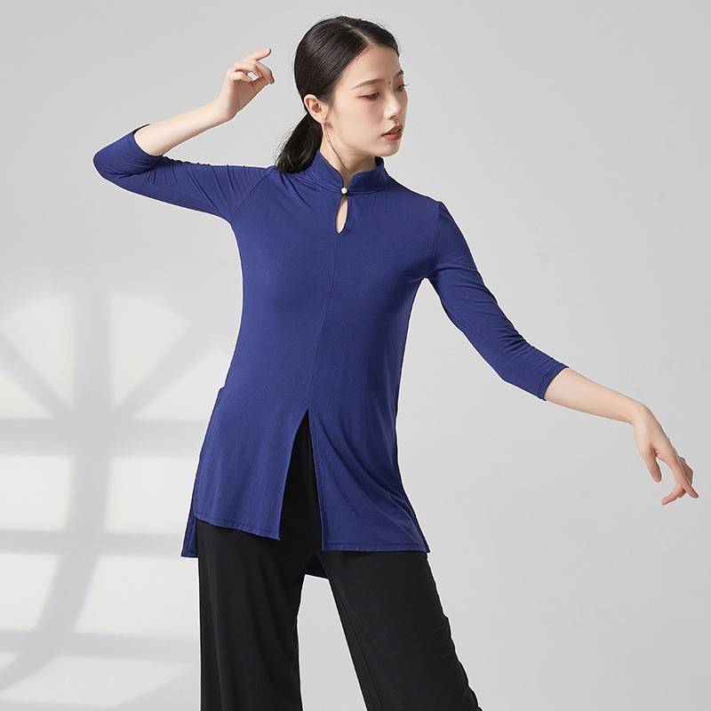Classical dance exercise girl new cheongsam standing mid -length Modal modern dance nation dance loose top