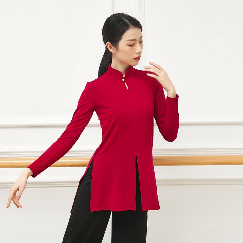 Classical dance exercise girl new cheongsam standing mid -length Modal modern dance nation dance loose top