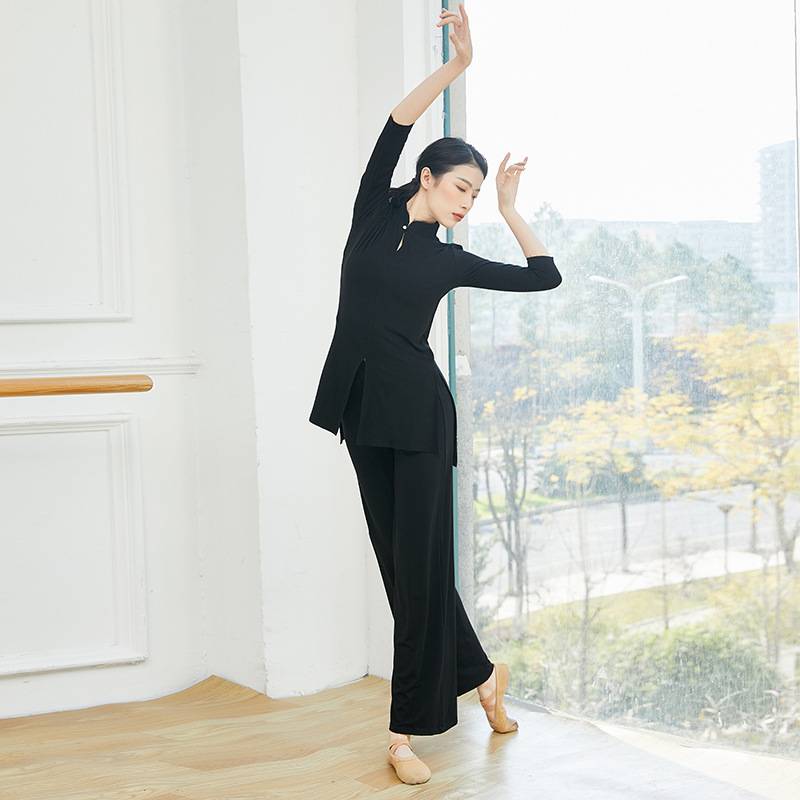 Classical dance exercise girl new cheongsam standing mid -length Modal modern dance nation dance loose top
