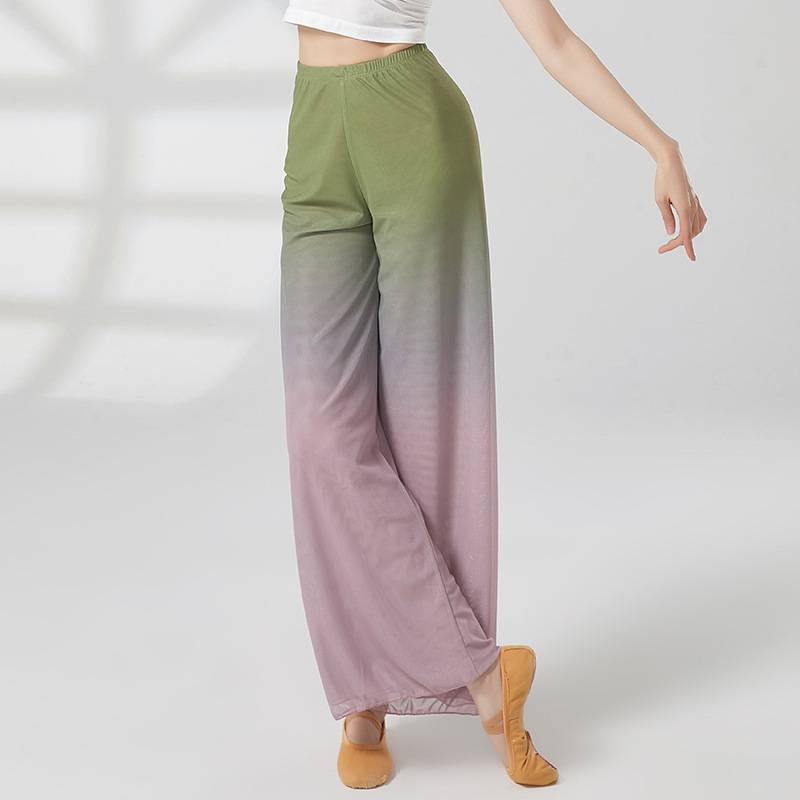 Classical dance wide -leg pants gradient dance suits new elegant yarn pants practice clothes Chinese dance nation performance clothing summer