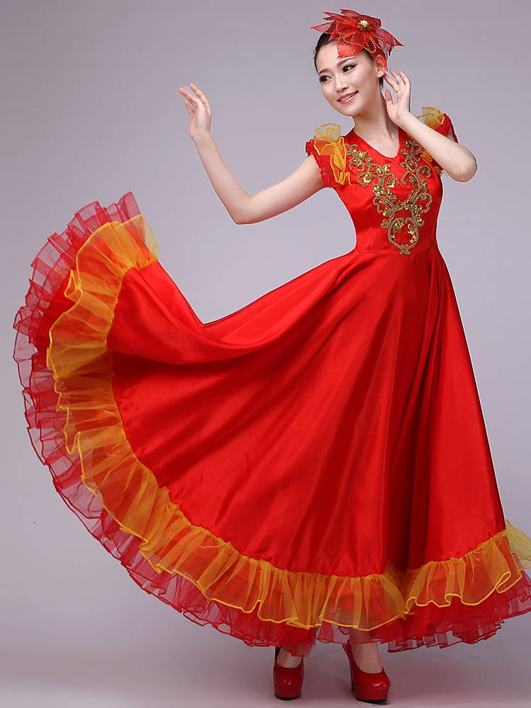 720 degrees opening dance dance skirt performance service at the atmospheric modern stage dressing chorus national dance female long skirt