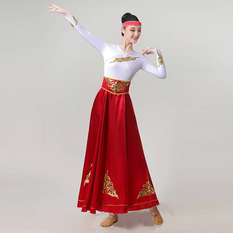 Mongol dress girl modern-day national dance show costumes for the classic Tibetan half-dressing