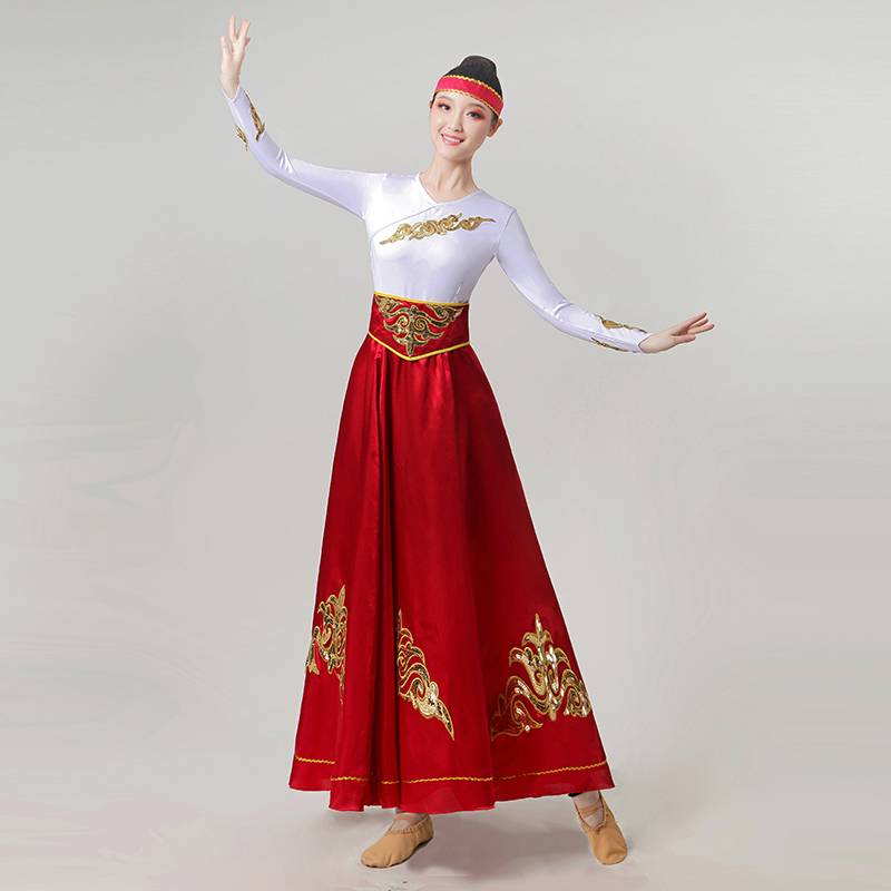 Mongol dress girl modern-day national dance show costumes for the classic Tibetan half-dressing