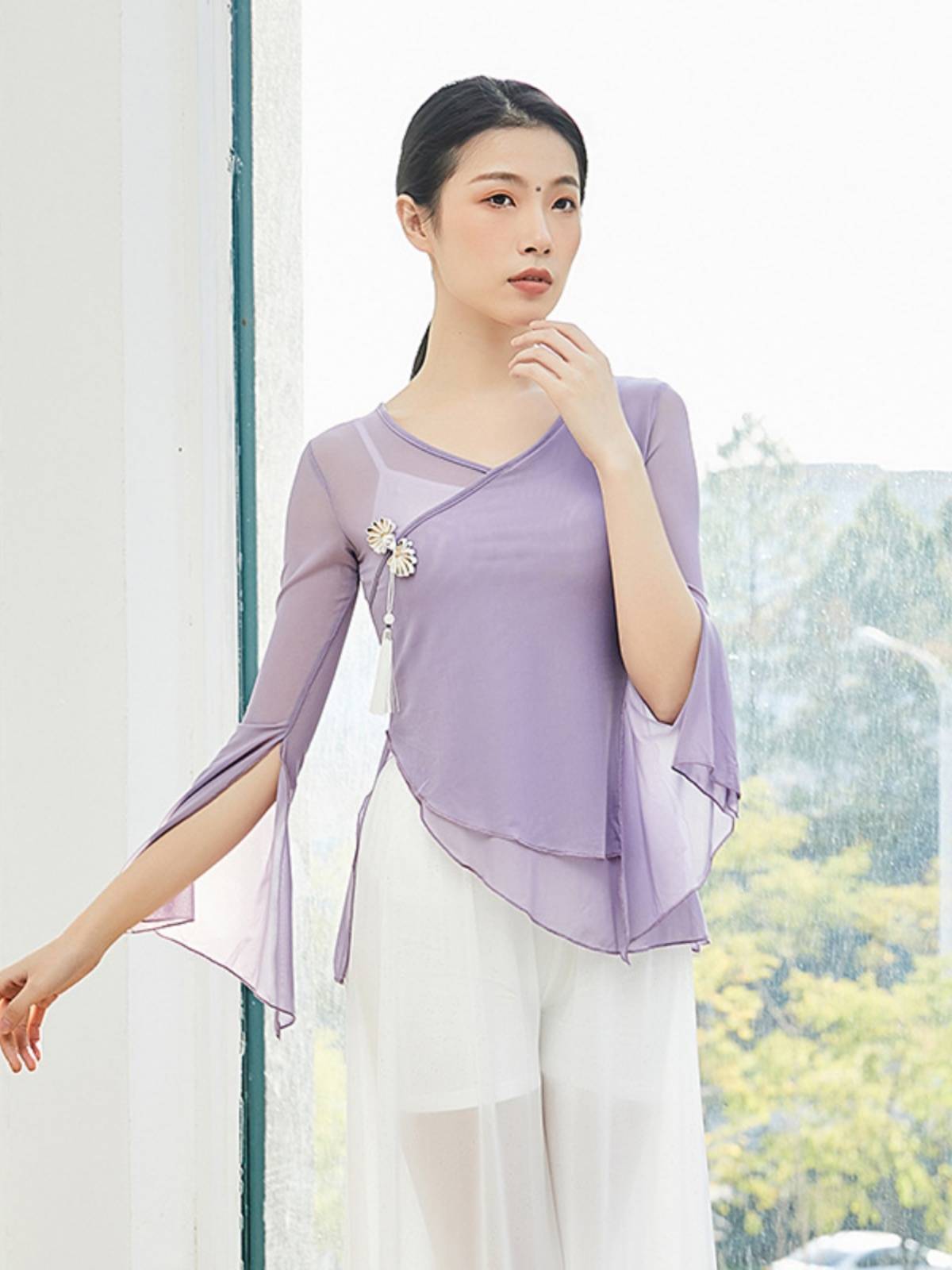 Classical Dance Dance Dressing Dressing Ballet Ballet Chinese Style National Style Dance Long Sleevey Yue Performance Clothing Top