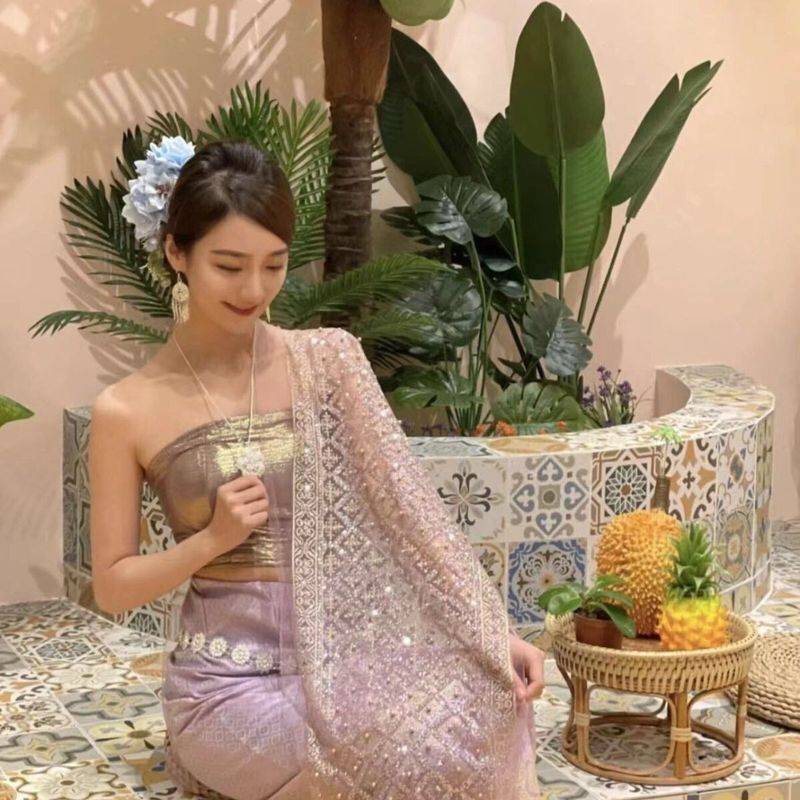 Thailand's traditional clothing 2023 new Sun Yi star the same Xishuangbanna Dai clothing performance dance nation