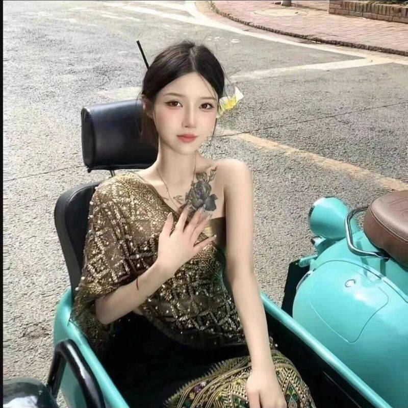 Thailand's traditional clothing 2023 new Sun Yi star the same Xishuangbanna Dai clothing performance dance nation