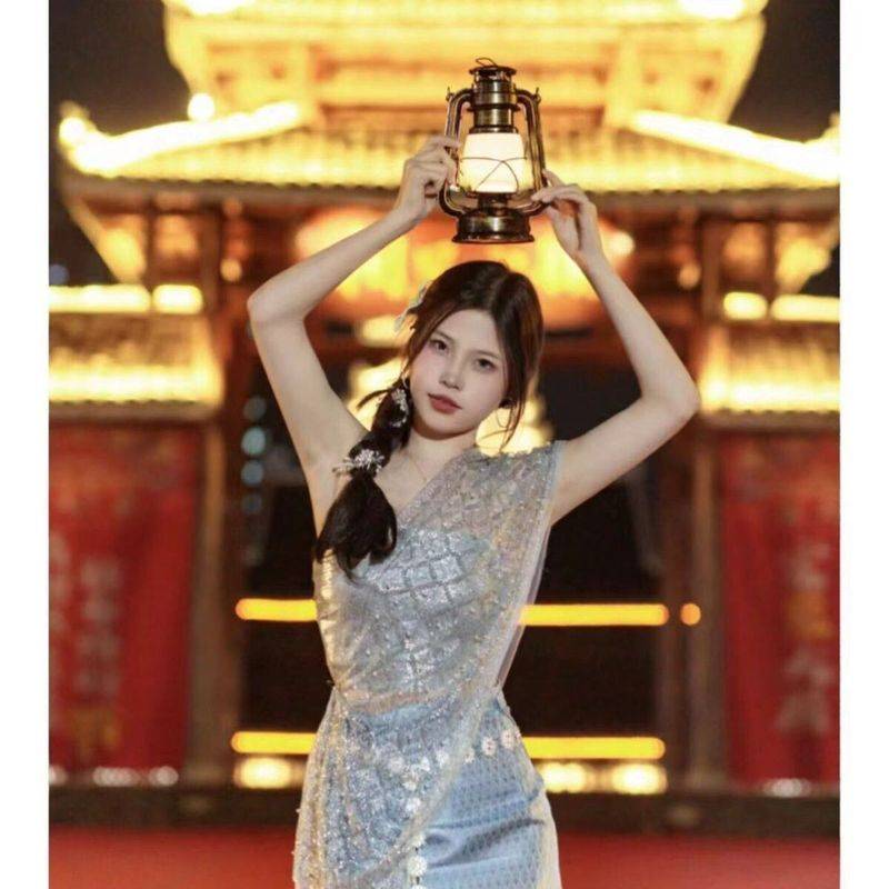 Thailand's traditional clothing 2023 new Sun Yi star the same Xishuangbanna Dai clothing performance dance nation