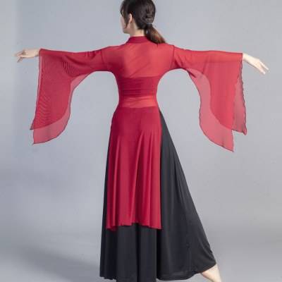 Classical dance practice clothing female elegant performance service clothes Chinese style national dance body rhyme gauze dance rhyme yoga set
