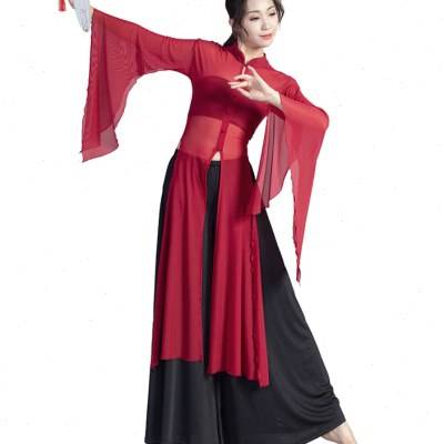 Classical dance practice clothing female elegant performance service clothes Chinese style national dance body rhyme gauze dance rhyme yoga set