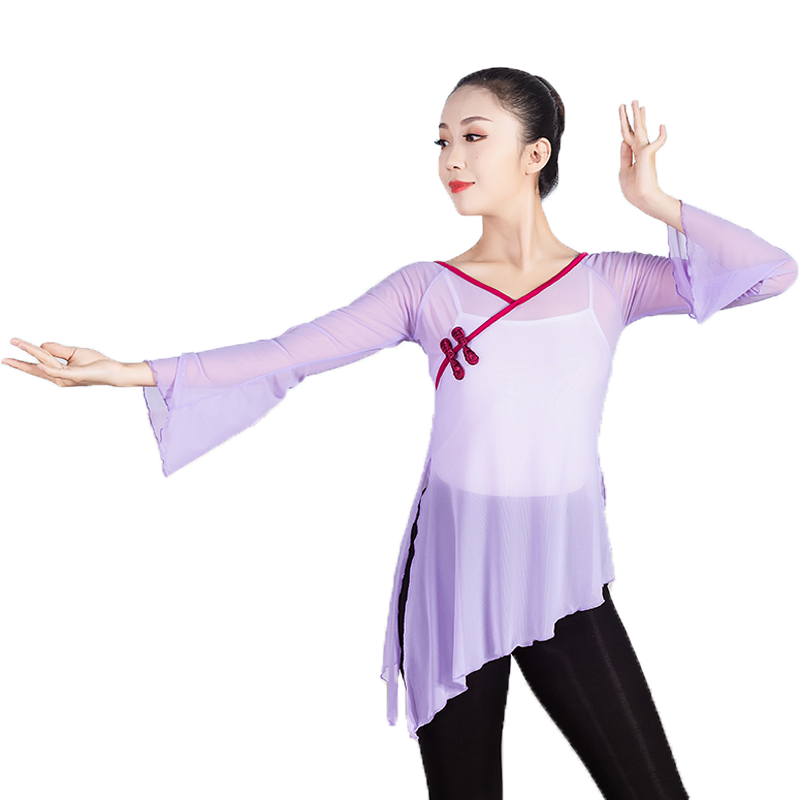 Classical dance service net gauze, elegant practice service female base training art test, national Chinese dance body rhyme dance gauze jacket