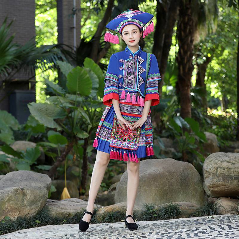 Guangxi Zhuang clothing female adult performed in March 3rd, clothes, minority Miao clothing dance performance clothing