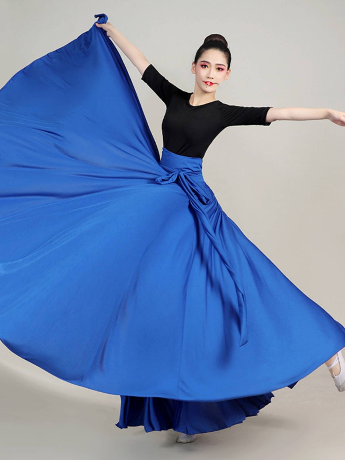 One -piece lace -up skirt women's art chief skirt skirt Mongolian Tibetan national dance exercise skirt Xinjiang dance service