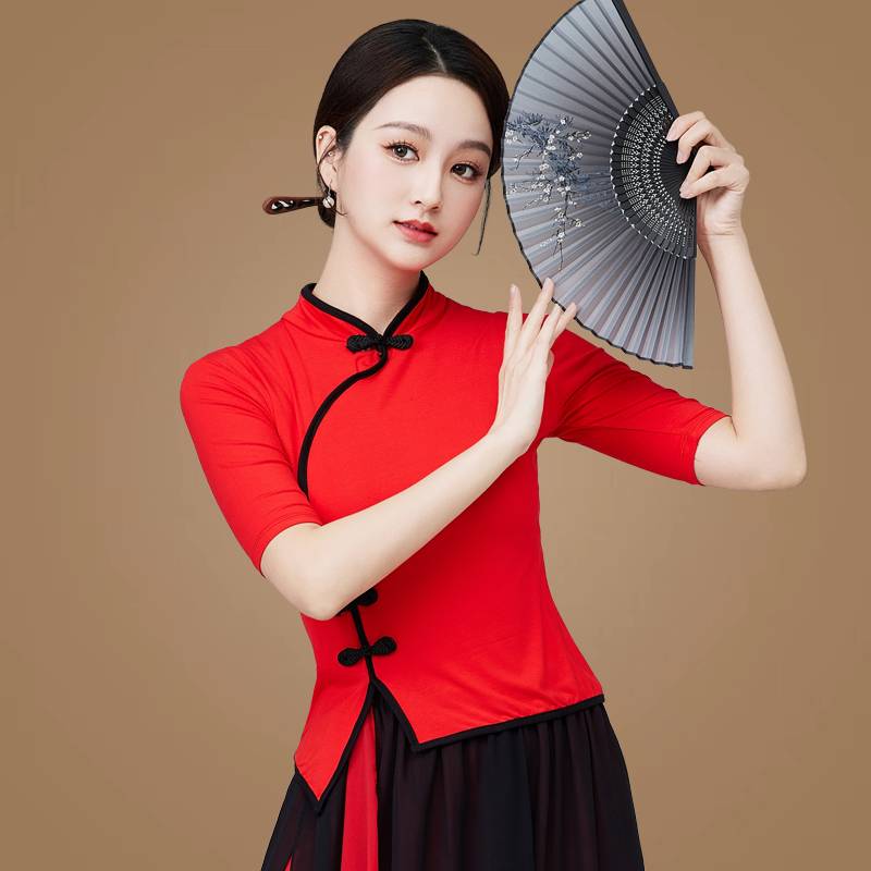 Plaza dance clothing new top top Mador dance clothes middle -aged and elderly classical dance umbrella dance performance clothing