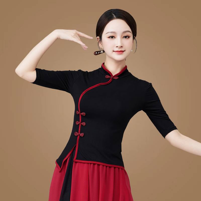 Plaza dance clothing new top top Mador dance clothes middle -aged and elderly classical dance umbrella dance performance clothing