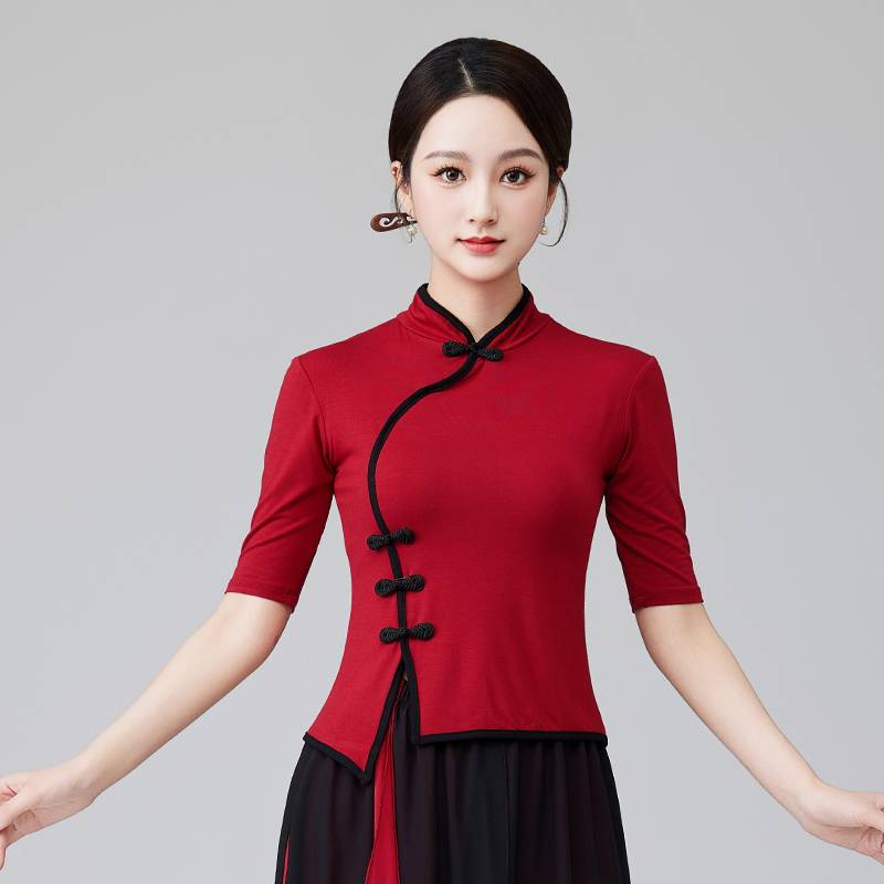 Plaza dance clothing new top top Mador dance clothes middle -aged and elderly classical dance umbrella dance performance clothing